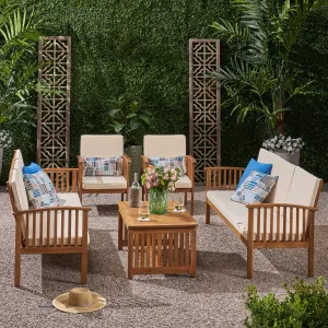 Outdoor 5 Piece Acacia Wood Sofa Conversational Set - NH202803 patio chairs, outdoor seating