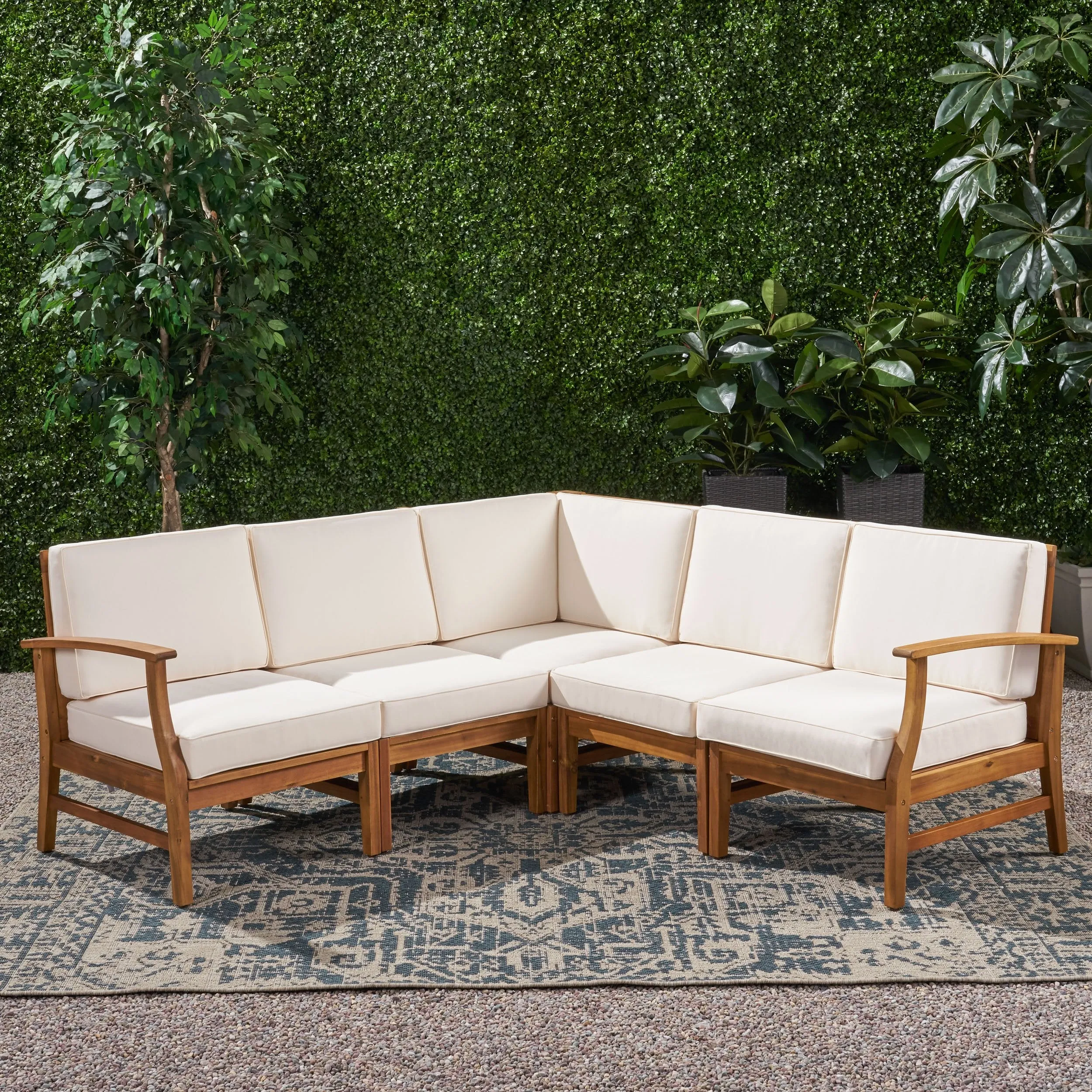 Outdoor 5 Piece Chat Set with Water Resistant Cushions - NH539003