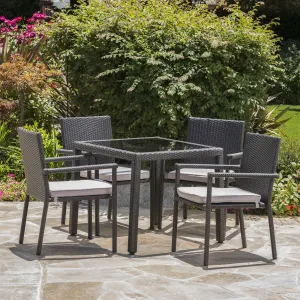 Outdoor 5 Piece Dining Set with Water Resistant Cushions - NH728003 patio chairs, outdoor seating