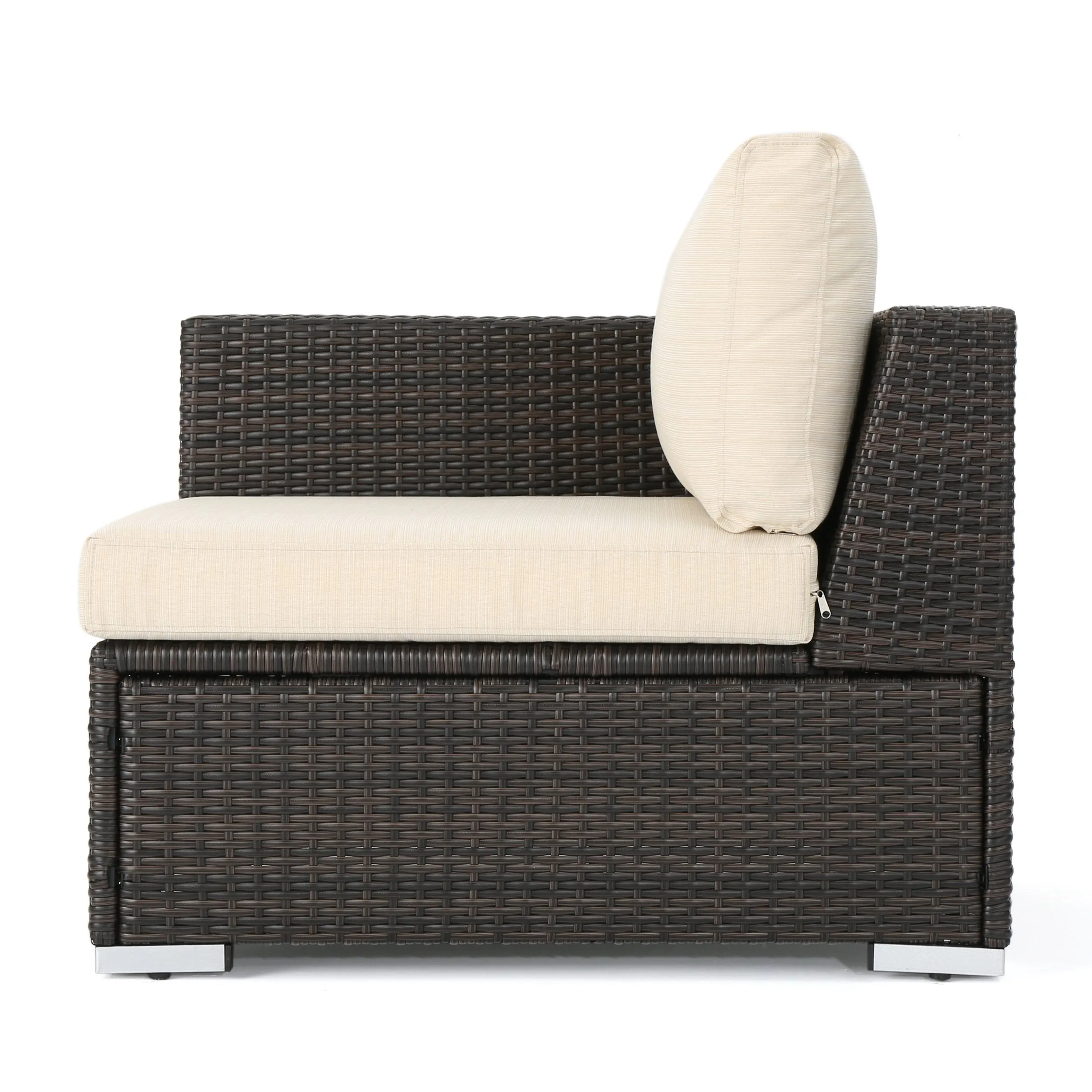 Outdoor 5 Seater L Shaped Wicker Sofa and Ottoman Set - NH759903