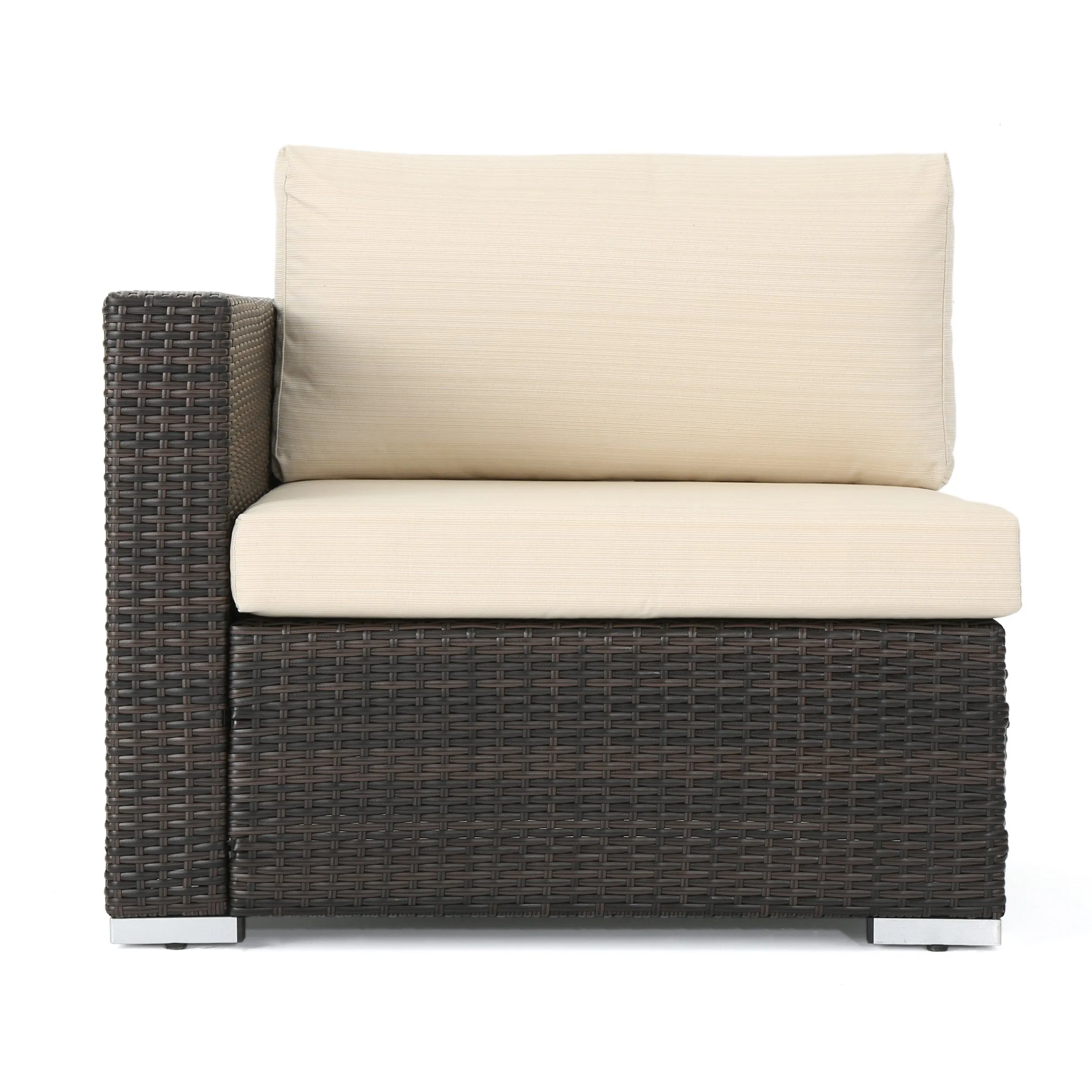 Outdoor 5 Seater L Shaped Wicker Sofa and Ottoman Set - NH759903
