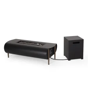 Outdoor 50000 BTU Rectangular Fire Pit with Tank Holder, Dark Gray - NH167413 patio chairs, outdoor seating