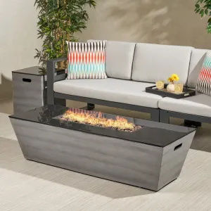 Outdoor 56-Inch Rectangular Fire Pit with Tank Holder - NH064113 patio chairs, outdoor seating