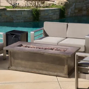 Outdoor 56-inch Rectangular Propane Fire Table - NH866692 patio chairs, outdoor seating