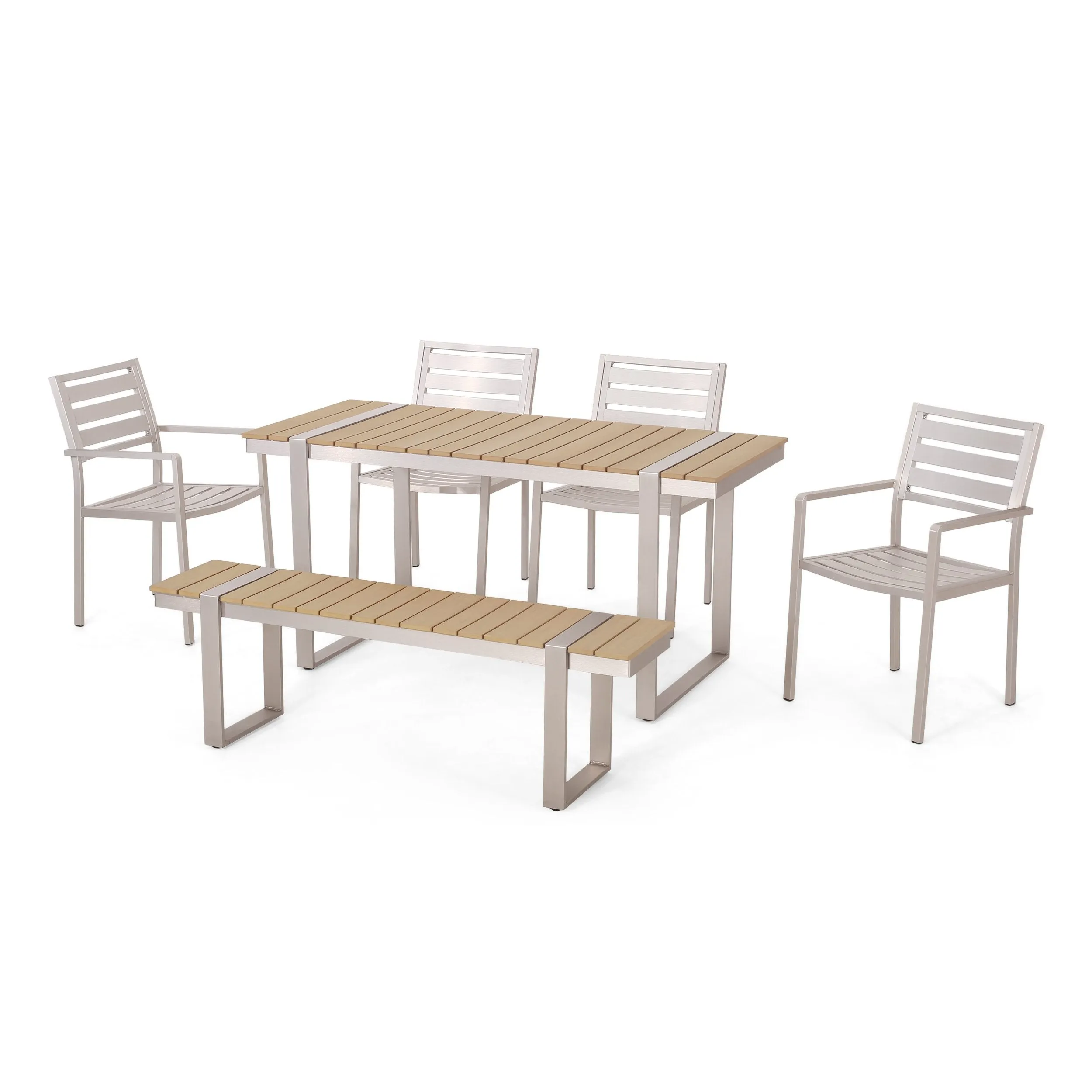 Outdoor 6 Piece Aluminum Dining Set - NH137313 patio chairs, outdoor seating