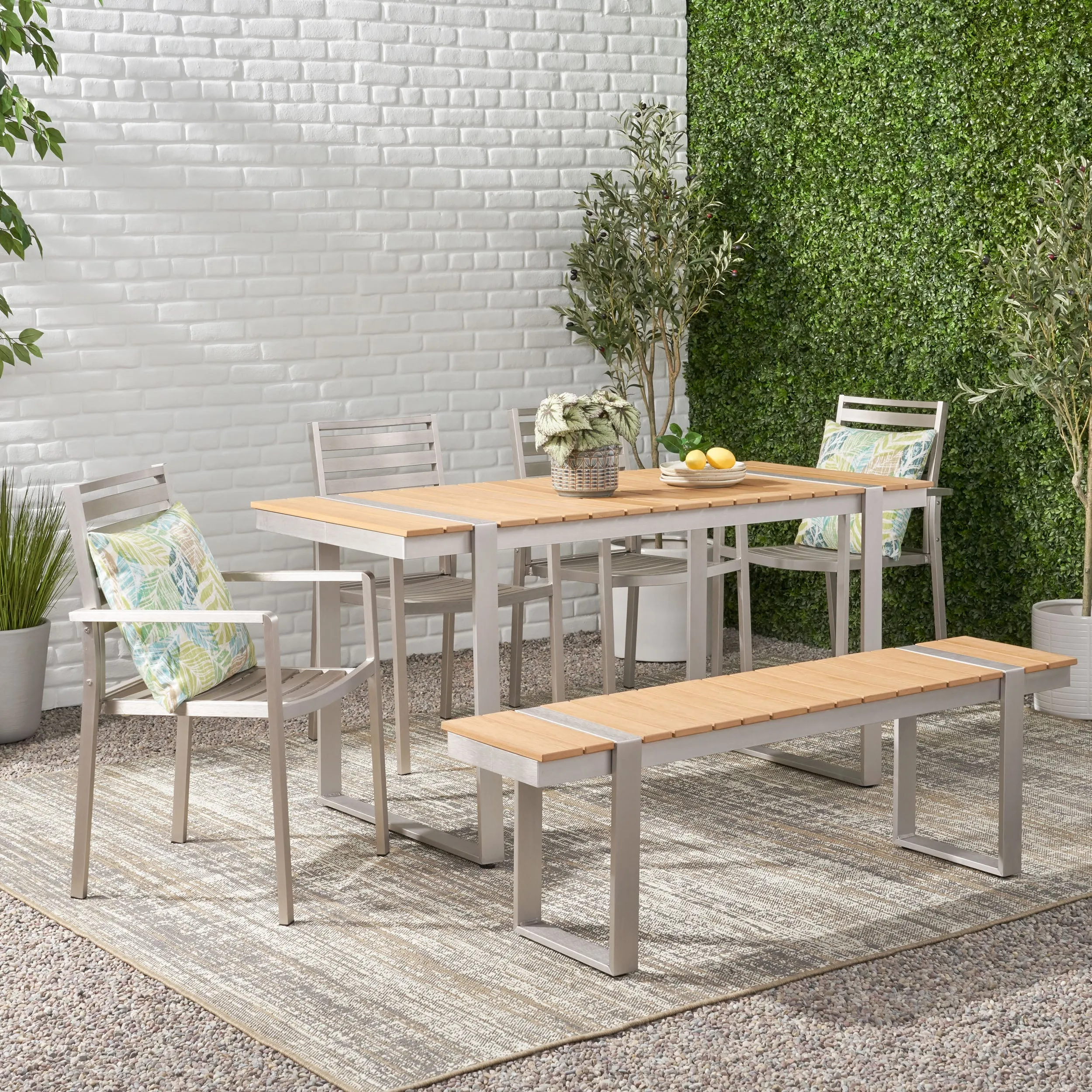 Outdoor 6 Piece Aluminum Dining Set - NH137313