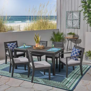 Outdoor 6-Seater Acacia Wood Expandable Dining Set - NH705603 patio chairs, outdoor seating