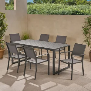 Outdoor 6 Seater Aluminum Dining Set - NH308013 patio chairs, outdoor seating