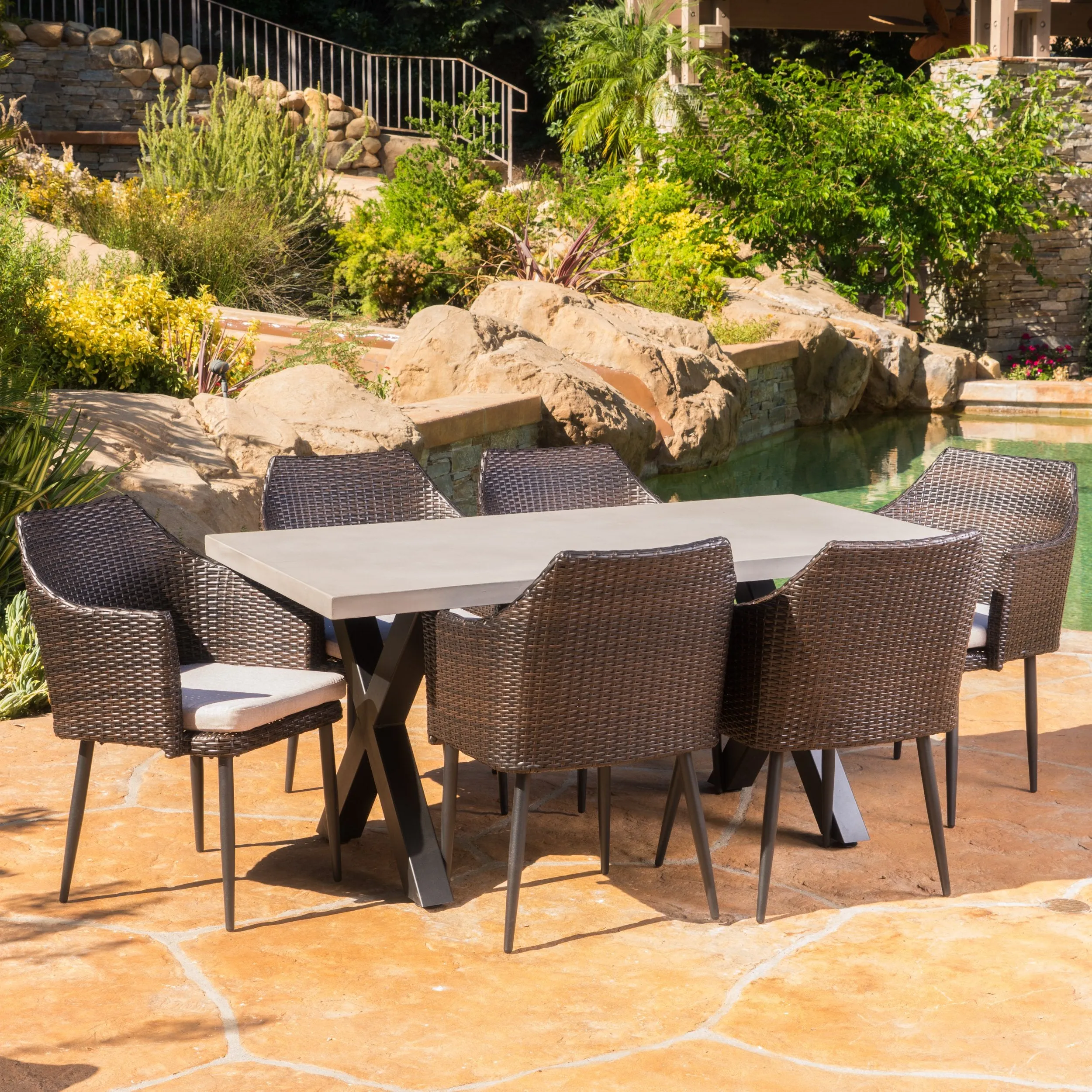 Outdoor 6 Seater Dining Set - NH612103 patio chairs, outdoor seating