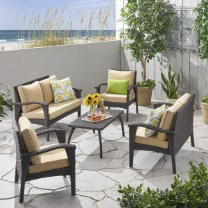 Outdoor 6 Seater Wicker Chat Set with Cushions - NH939903 patio chairs, outdoor seating