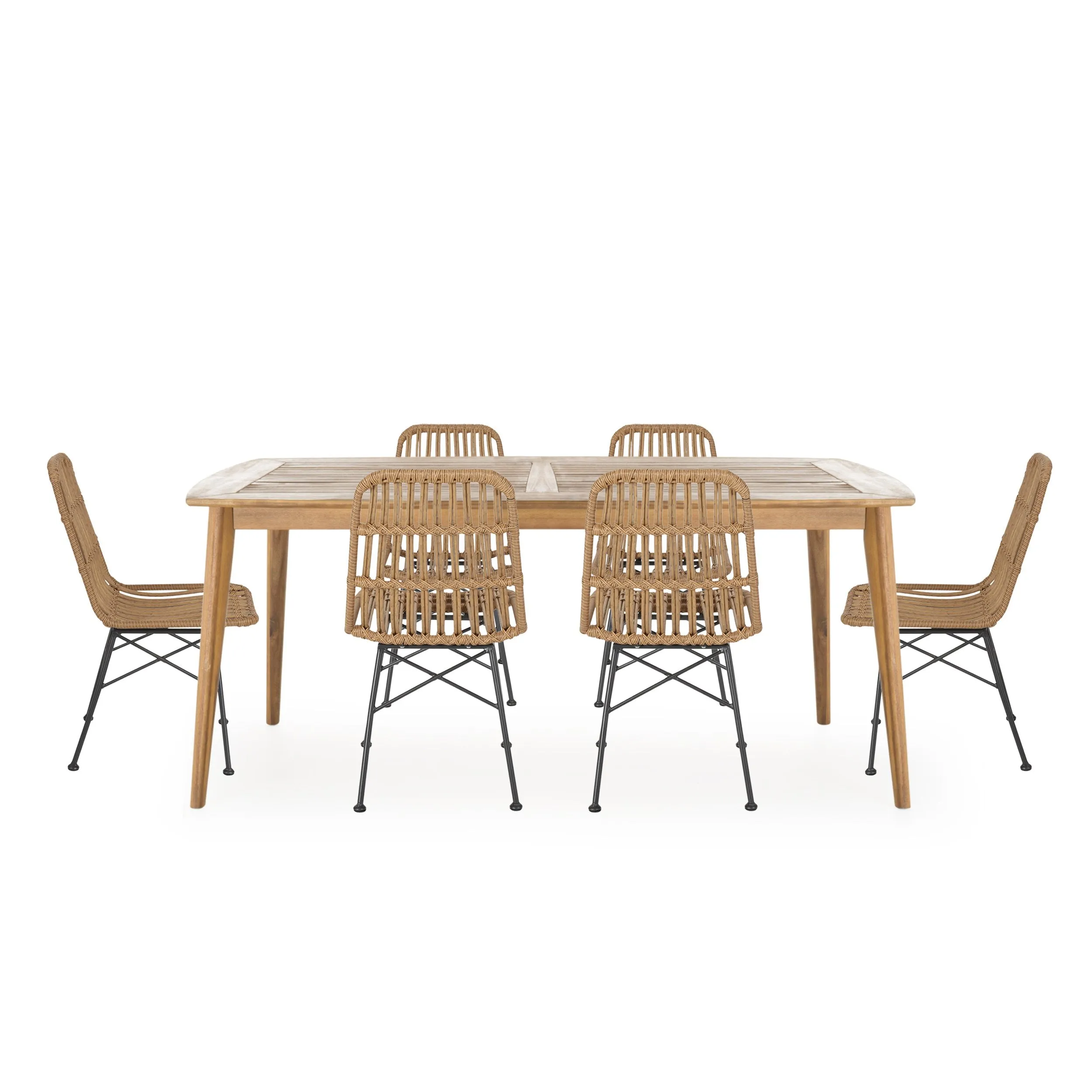 Outdoor 6 Seater Wicker Dining Set - NH318213 patio chairs, outdoor seating