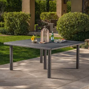 Outdoor 64 Inch Wicker Square Dining Table - NH898303 patio chairs, outdoor seating