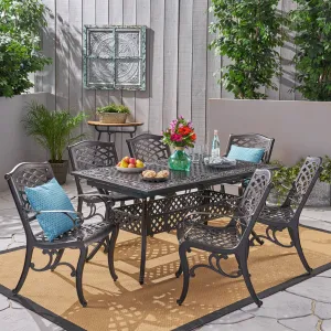 Outdoor 64" - 81" 6-Seater Dining Set with Expandable Table - NH645703 patio chairs, outdoor seating