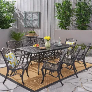 Outdoor 64" - 81" 8-Seater Dining Set with Expandable Table - NH745703 patio chairs, outdoor seating
