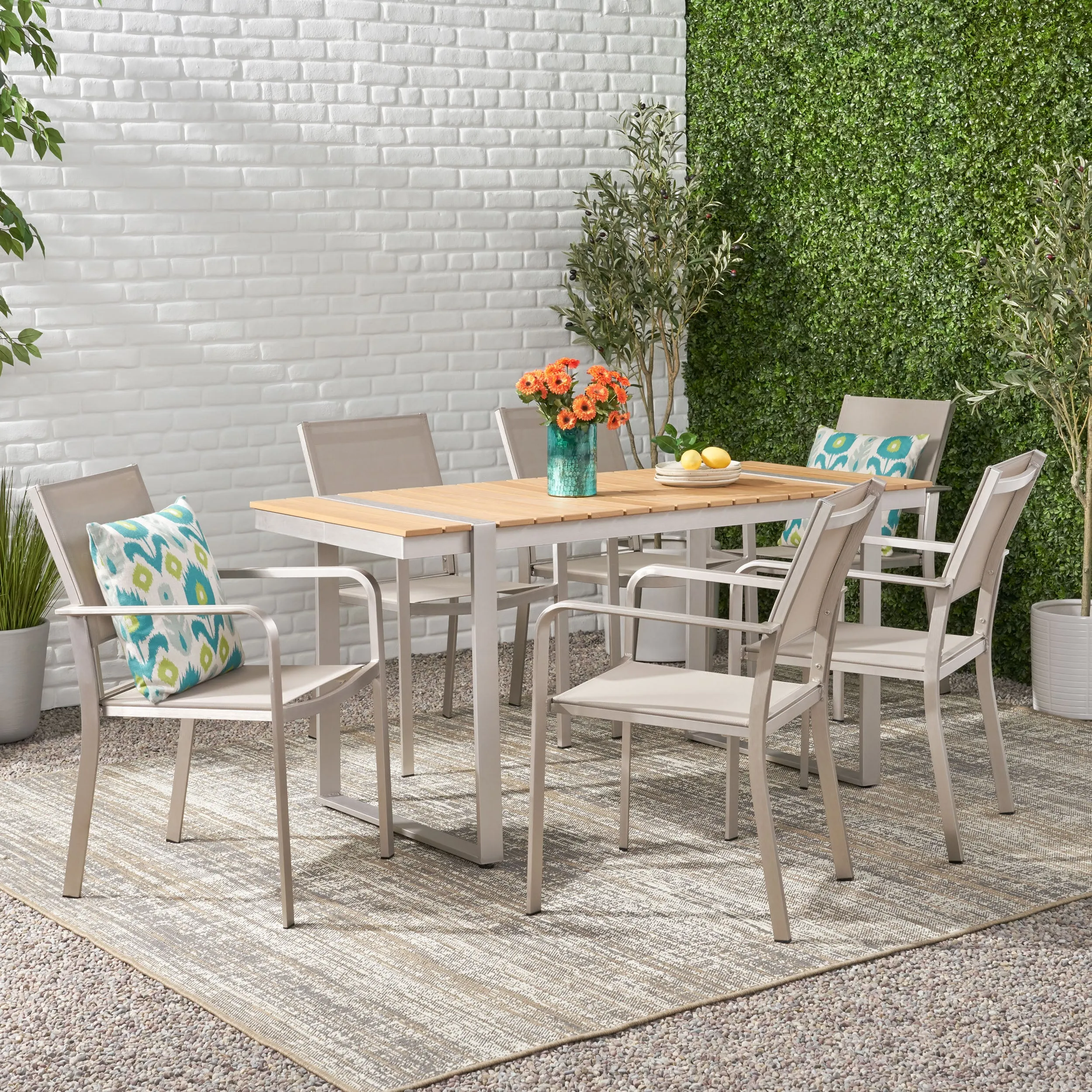 Outdoor 7 Piece Aluminum Dining Set - NH527313
