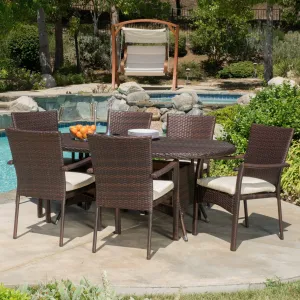 Outdoor 7-piece Wicker Dining Set with Cushions - NH828592 patio chairs, outdoor seating