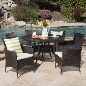Outdoor 7 Piece Wicker Hexagon Dining Set with Stacking Chairs - NH171403 patio chairs, outdoor seating