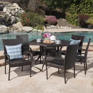 Outdoor 7 Piece Wicker Hexagon Dining Set with Stacking Chairs - NH281403 patio chairs, outdoor seating
