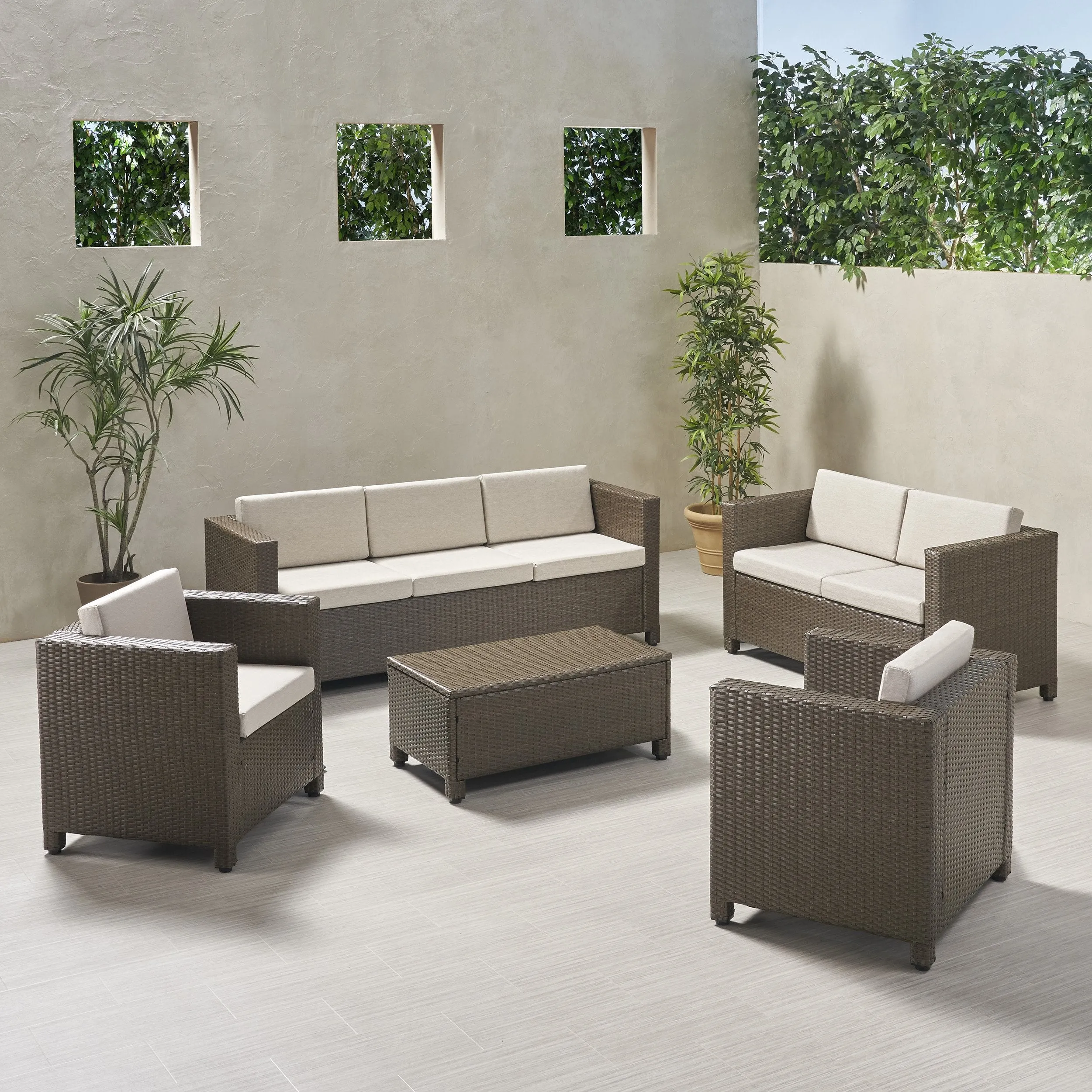 Outdoor 7 Seater Sofa Chat Set with Cushions - NH119903 patio chairs, outdoor seating