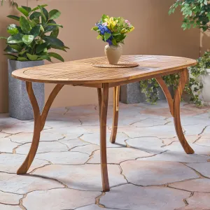 Outdoor 70-inch Oval Acacia Wood Dining Table - NH968403 patio chairs, outdoor seating