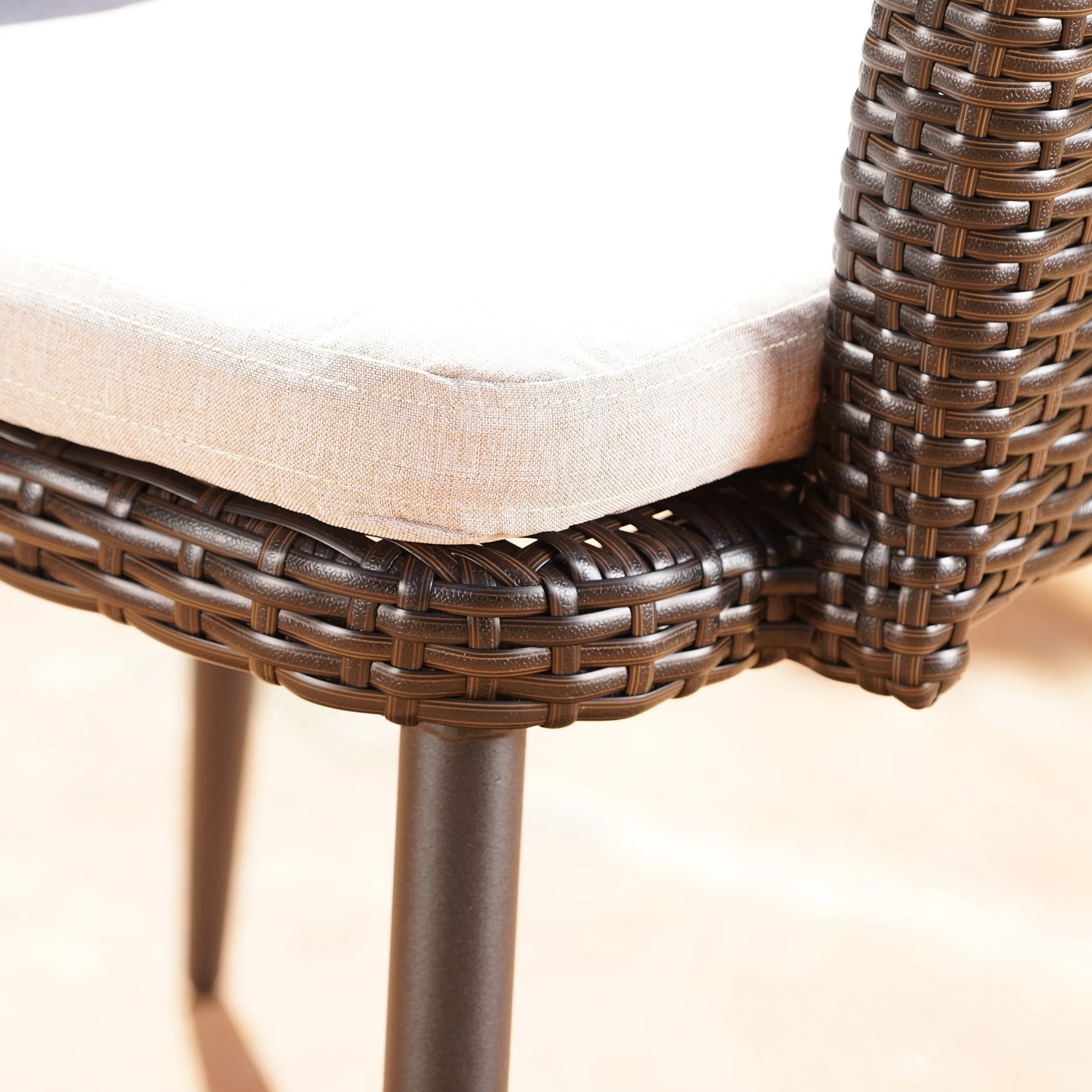 Outdoor 7Pc Multibrown Wicker Dining Set w/ Water Resistant Cushions - NH070103