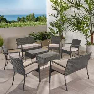 Outdoor 8 Seater Wicker Chat Set with Cushions - NH209903 patio chairs, outdoor seating