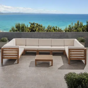 Outdoor 9 Seater Acacia Wood Sectional Sofa Set - NH484803 patio chairs, outdoor seating