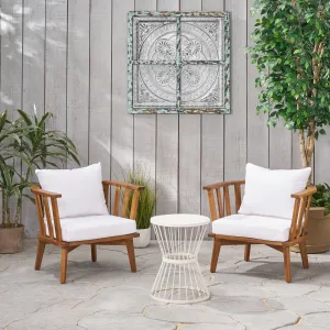 Outdoor Acacia Wood 2 Seater Club Chairs and Side Table Set - NH926903 patio chairs, outdoor seating