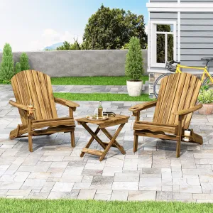 Outdoor Acacia Wood 2 Seater Folding Chat Set - NH358213 patio chairs, outdoor seating