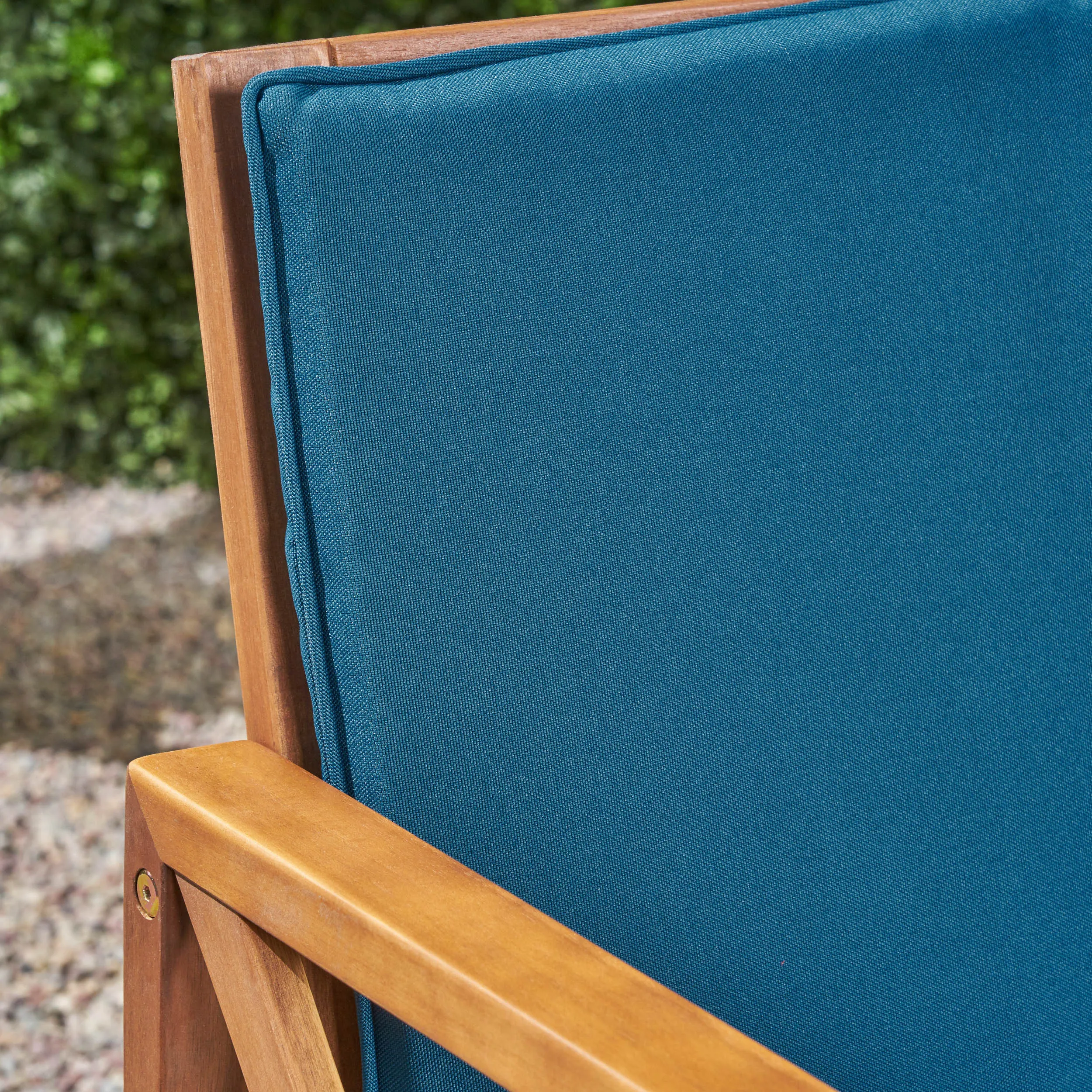 Outdoor Acacia Wood 4 Piece Chat Set with Cushions - NH707703