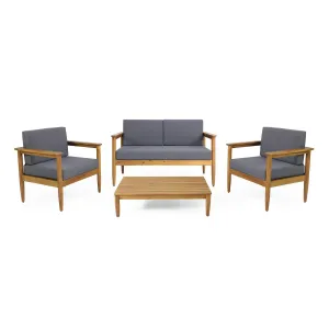 Outdoor Acacia Wood 4 Seater Chat Set - NH126313 patio chairs, outdoor seating