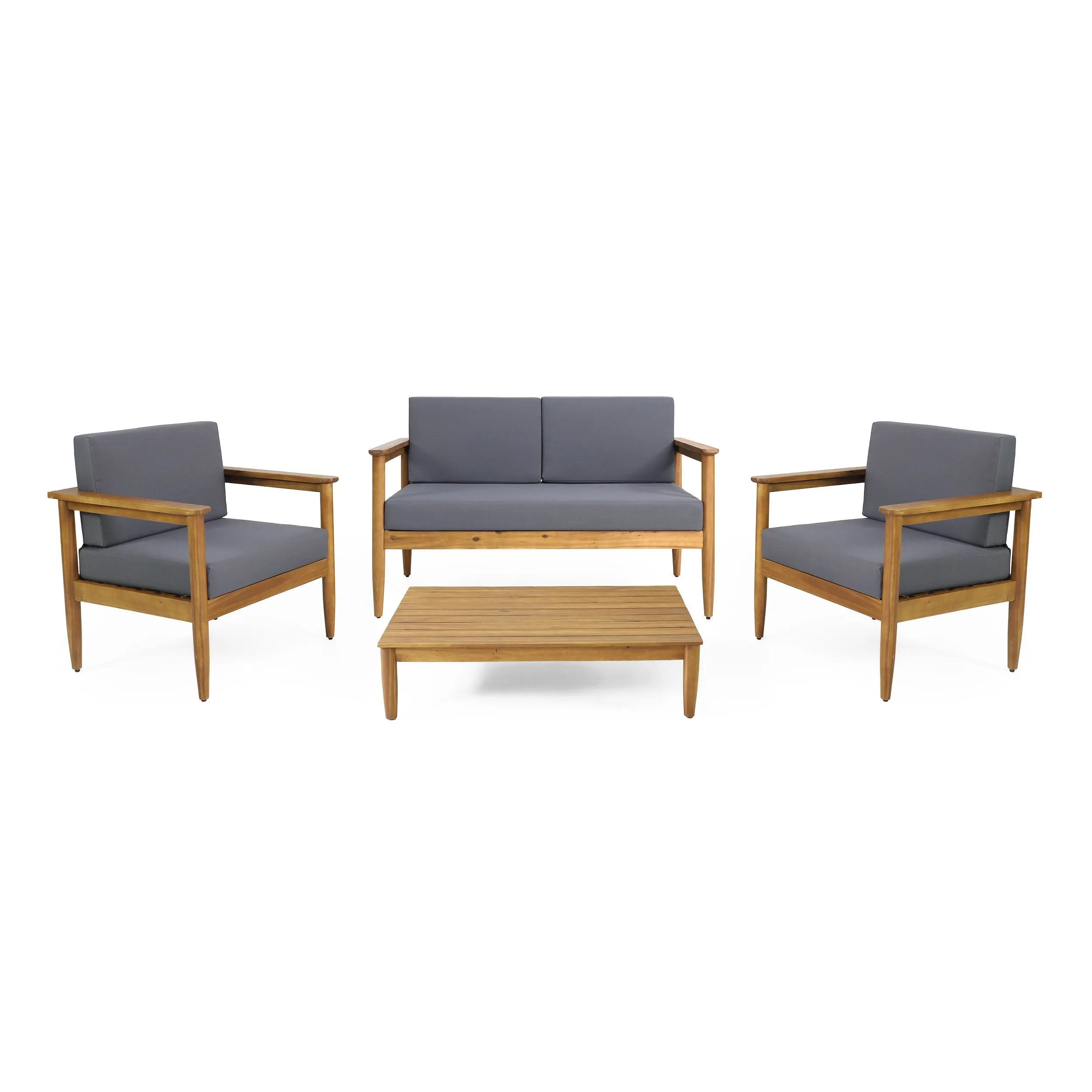 Outdoor Acacia Wood 4 Seater Chat Set - NH126313 patio chairs, outdoor seating