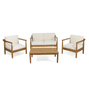 Outdoor Acacia Wood 4 Seater Chat Set - NH868313 patio chairs, outdoor seating