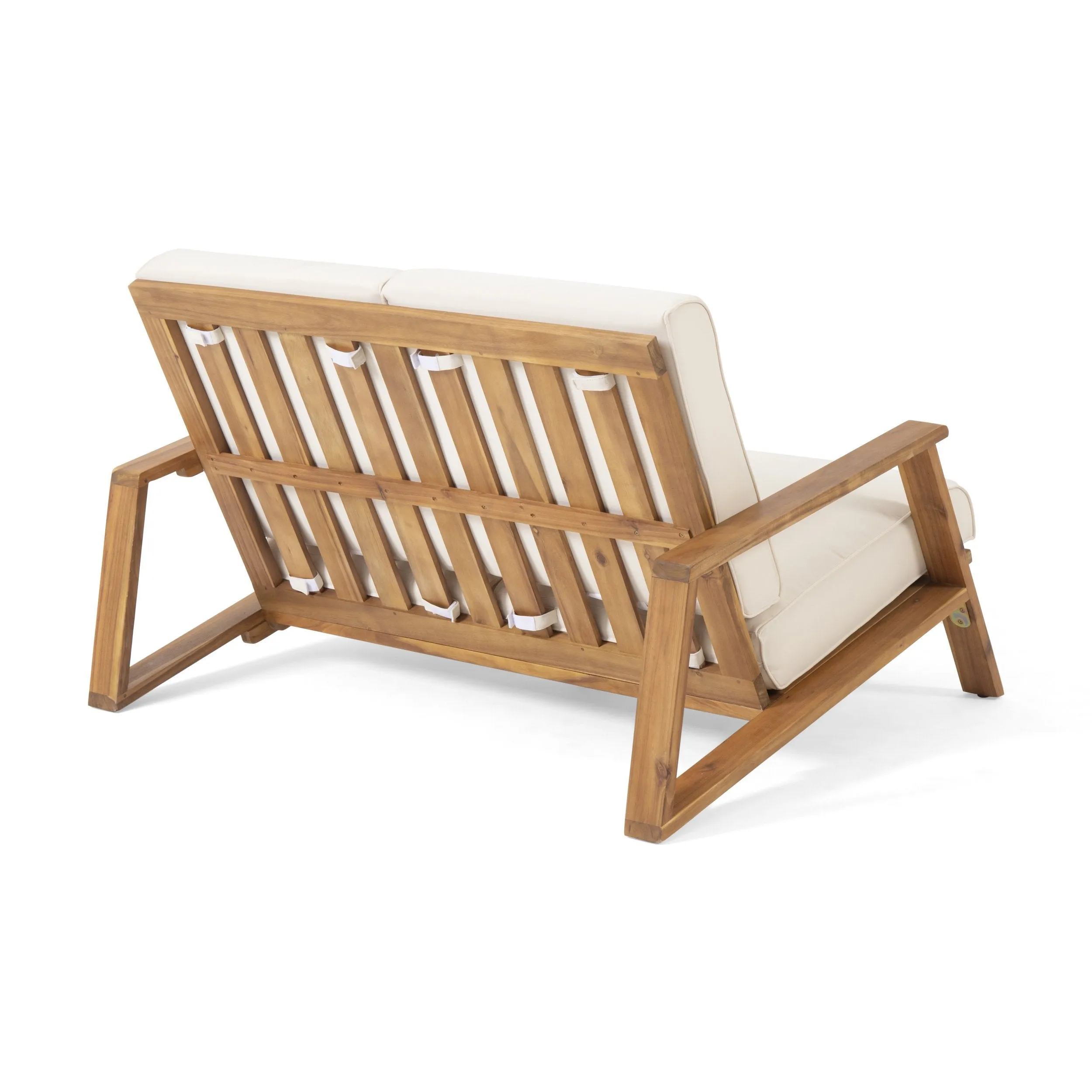 Outdoor Acacia Wood 4 Seater Chat Set with Cushions - NH684213