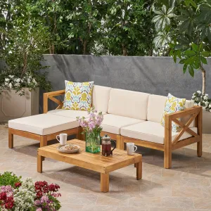 Outdoor Acacia Wood 5 Piece Sofa Set - NH062803 patio chairs, outdoor seating