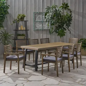 Outdoor Acacia Wood 8 Seater Dining Set - NH446903 patio chairs, outdoor seating
