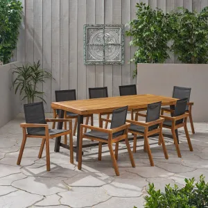 Outdoor Acacia Wood 8 Seater Dining Set - NH636903 patio chairs, outdoor seating