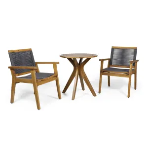 Outdoor Acacia Wood Bistro Set - NH396313 patio chairs, outdoor seating