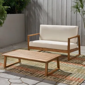 Outdoor Acacia Wood Chat Set with Coffee Table - NH073013 patio chairs, outdoor seating