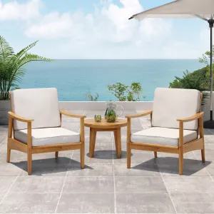 Outdoor Acacia Wood Club Chair (Set of 2) - NH346213 patio chairs, outdoor seating