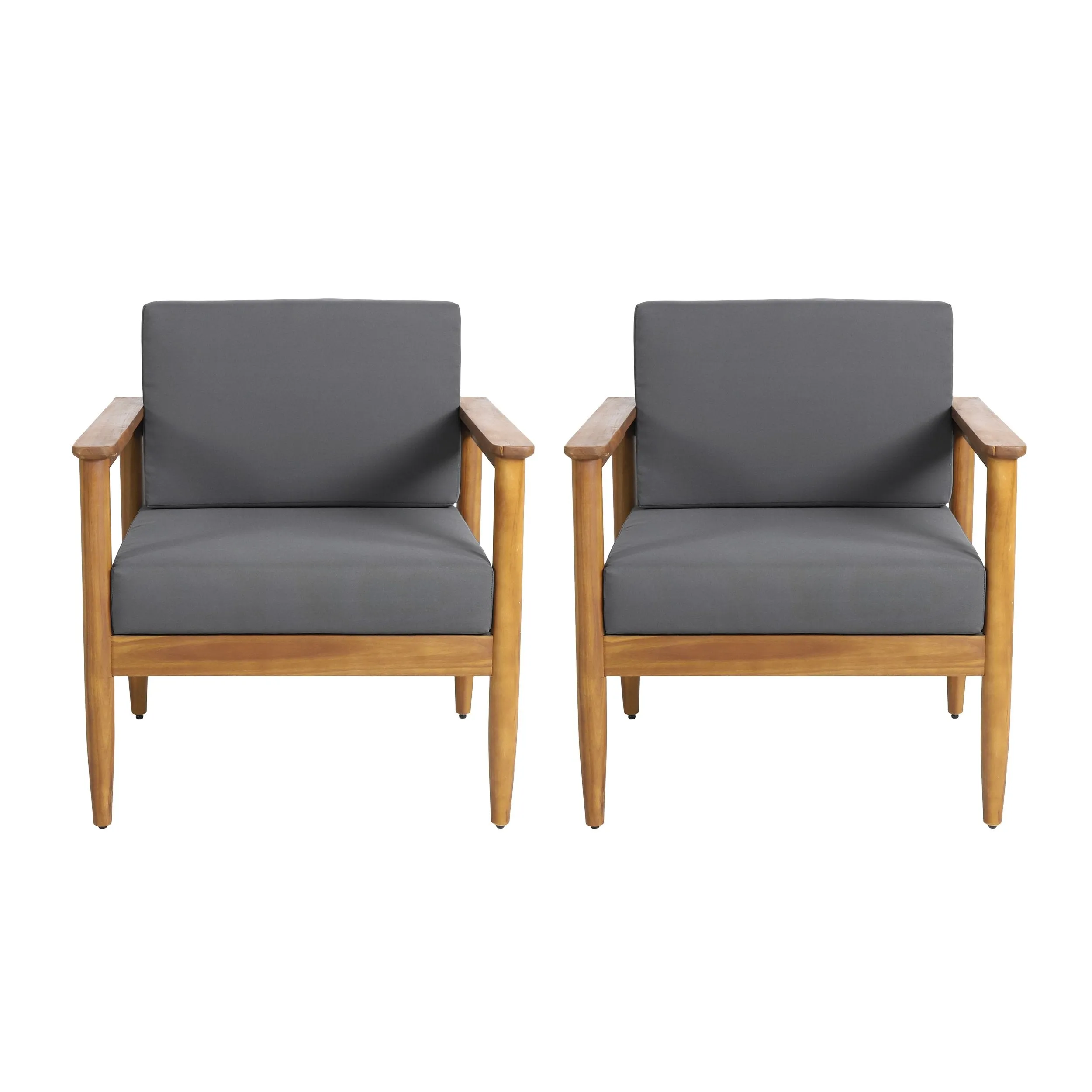 Outdoor Acacia Wood Club Chair (Set of 2) - NH916313 patio chairs, outdoor seating