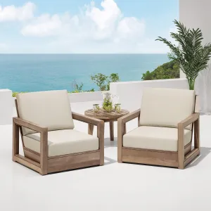 Outdoor Acacia Wood Club Chairs (Set of 2) - NH829213 patio chairs, outdoor seating