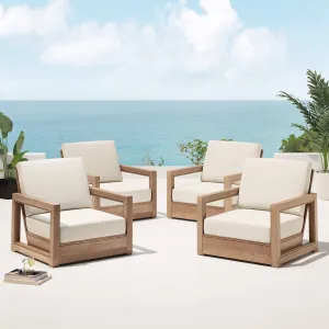 Outdoor Acacia Wood Club Chairs (Set of 4) - NH929213 patio chairs, outdoor seating