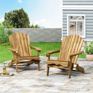Outdoor Acacia Wood Folding Adirondack Chairs (Set of 2) - NH848213 patio chairs, outdoor seating