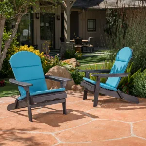 Outdoor Acacia Wood Folding Adirondack Chairs with Cushions - NH136403 patio chairs, outdoor seating