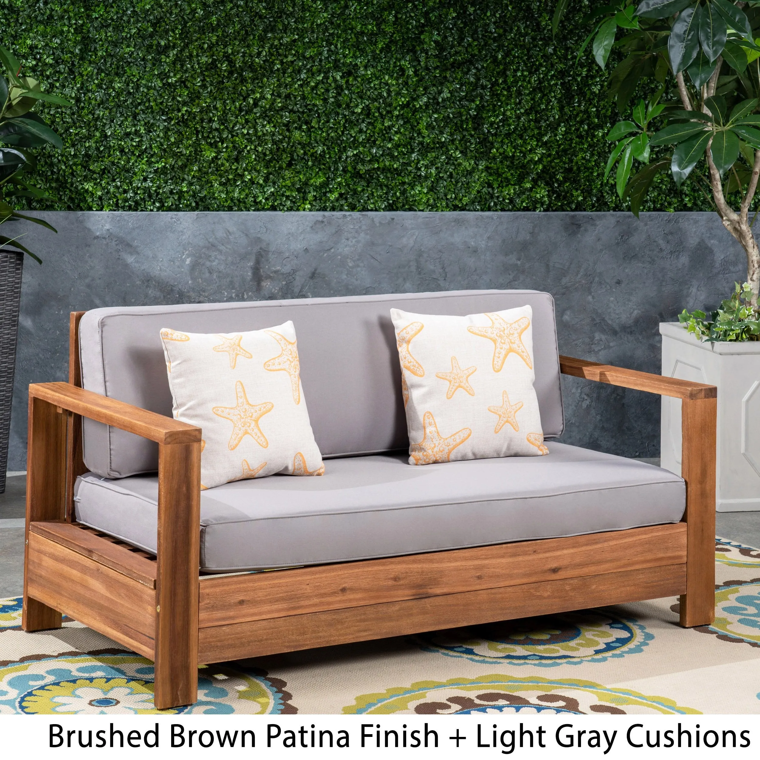Outdoor Acacia Wood Loveseat - NH173603