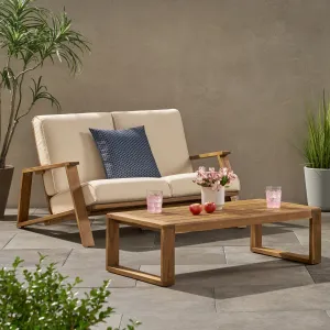 Outdoor Acacia Wood Loveseat Set with Coffee Table - NH484213 patio chairs, outdoor seating