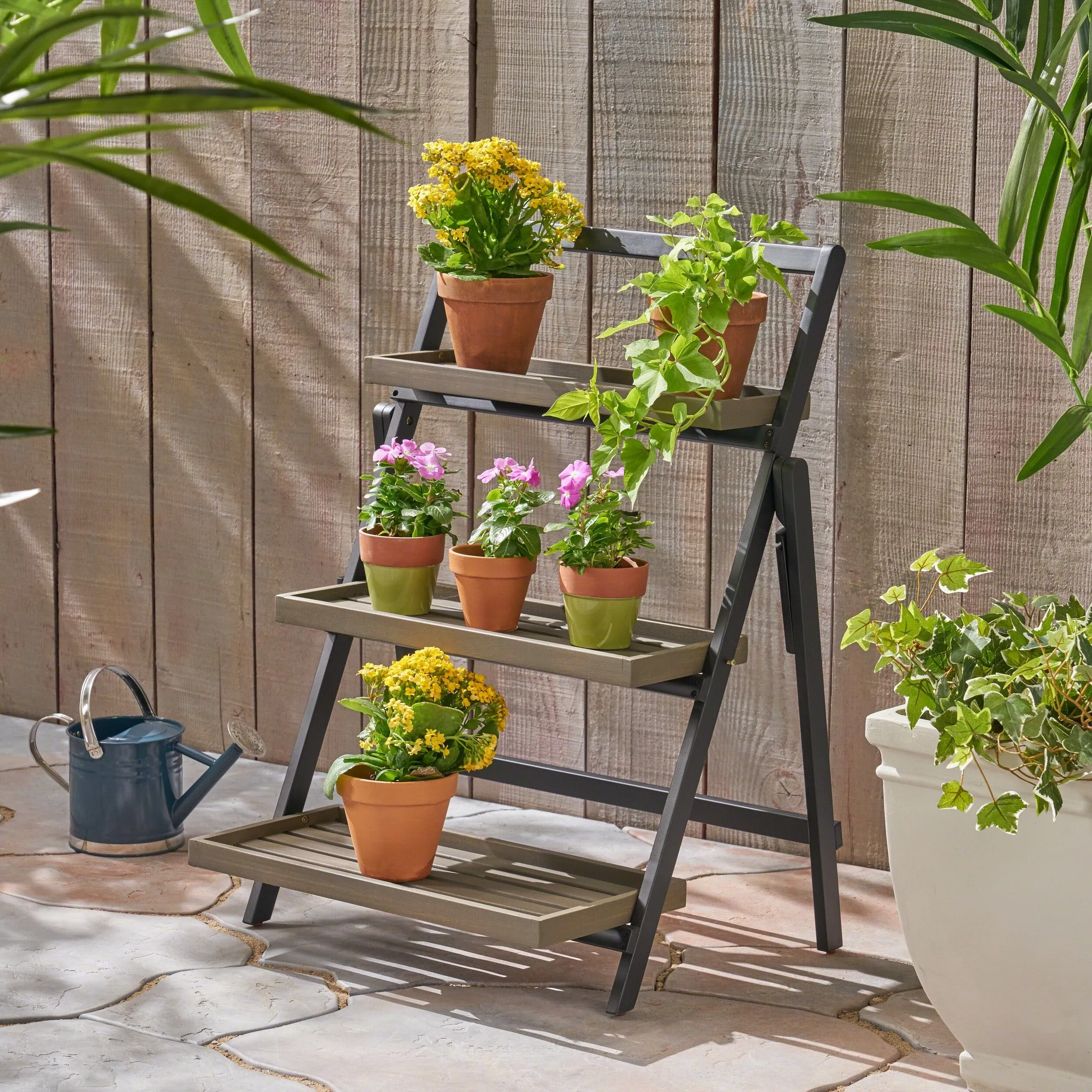 Outdoor Acacia Wood Planter Stand - NH855503 patio chairs, outdoor seating
