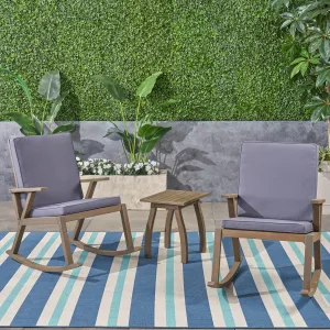 Outdoor Acacia Wood Rocking Chair with Side Table - NH929503 patio chairs, outdoor seating