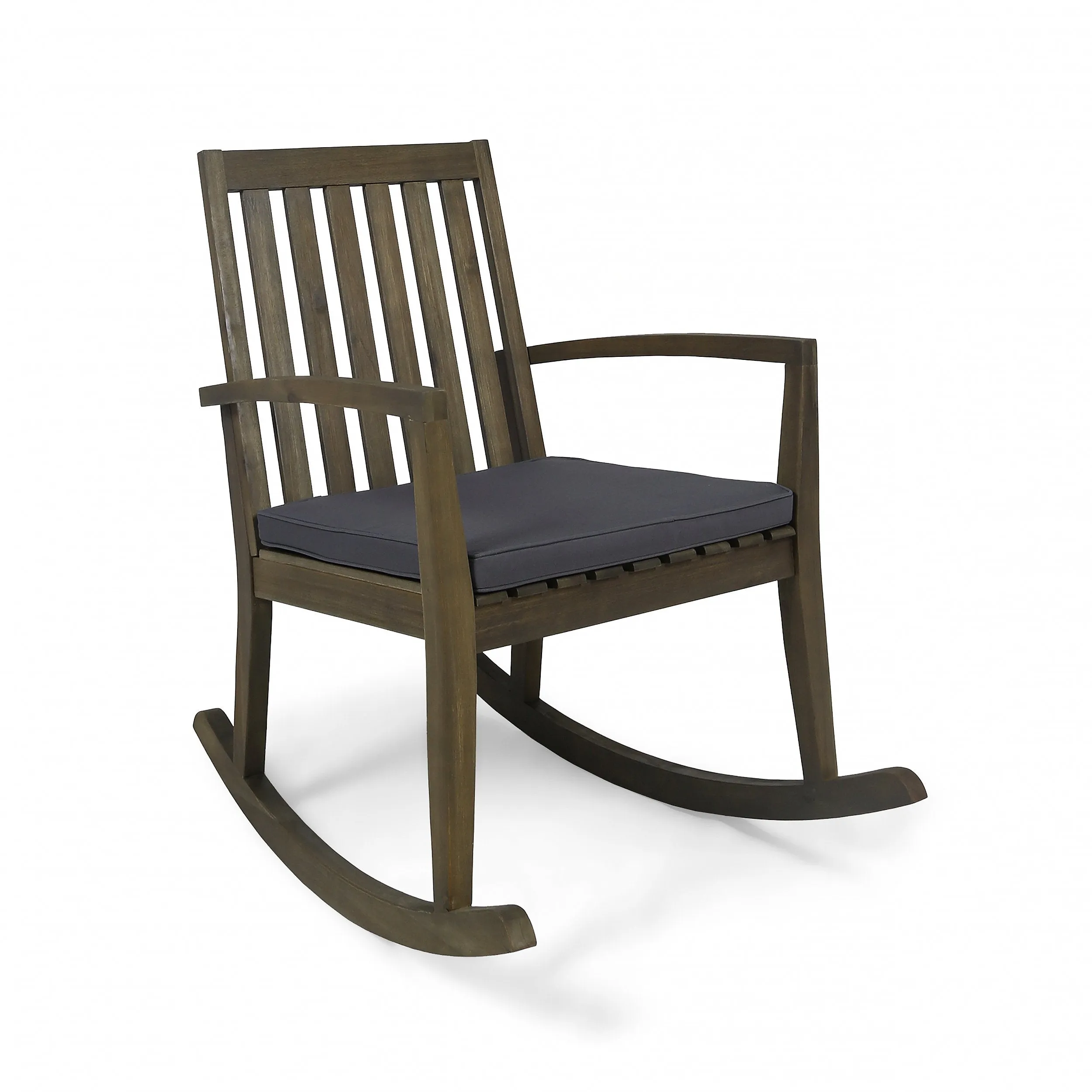 Outdoor Acacia Wood Rocking Chair with Water-Resistant Cushions - NH135603